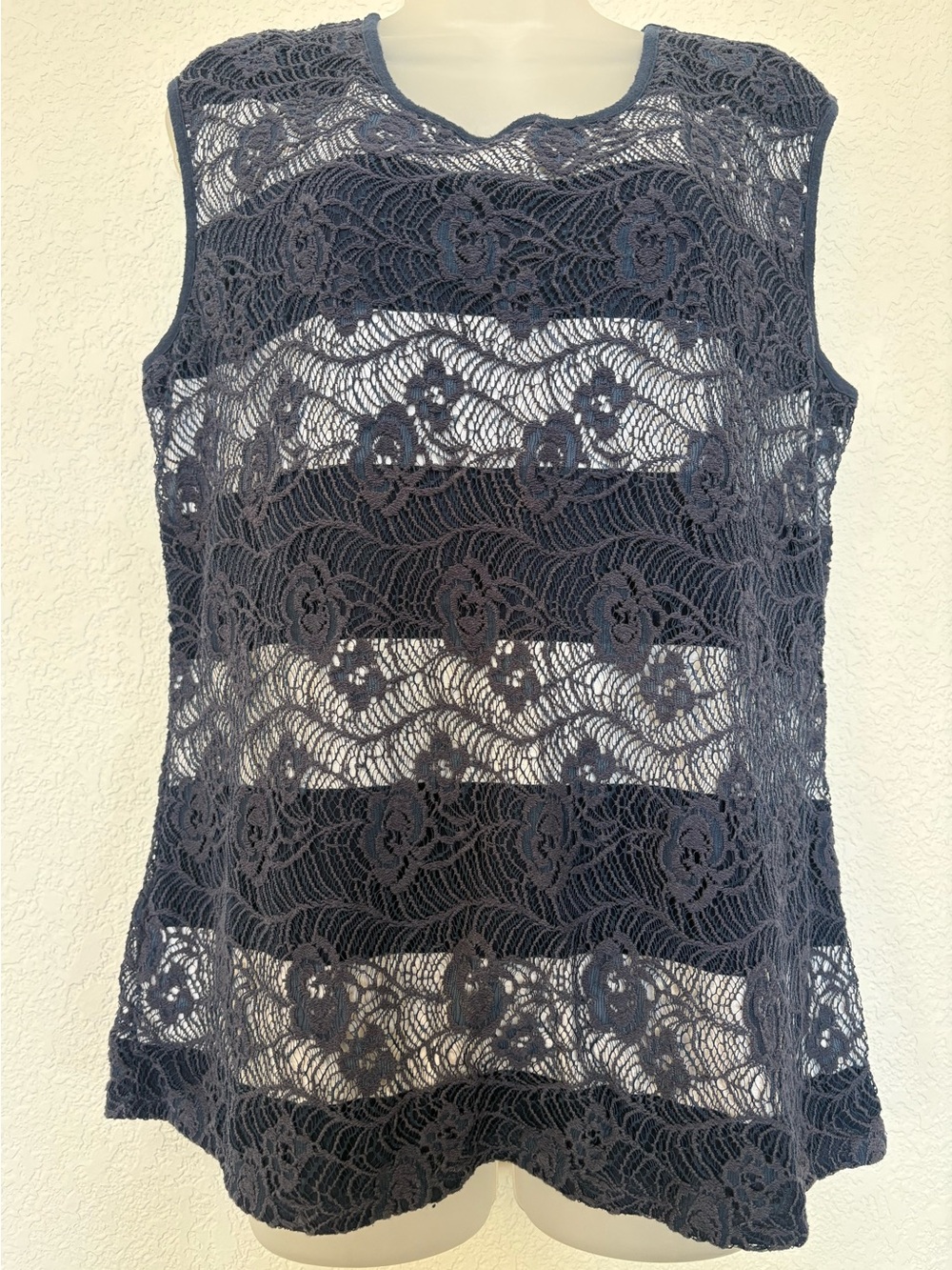 Christopher & Banks Navy Lace Sleeveless Camisole
